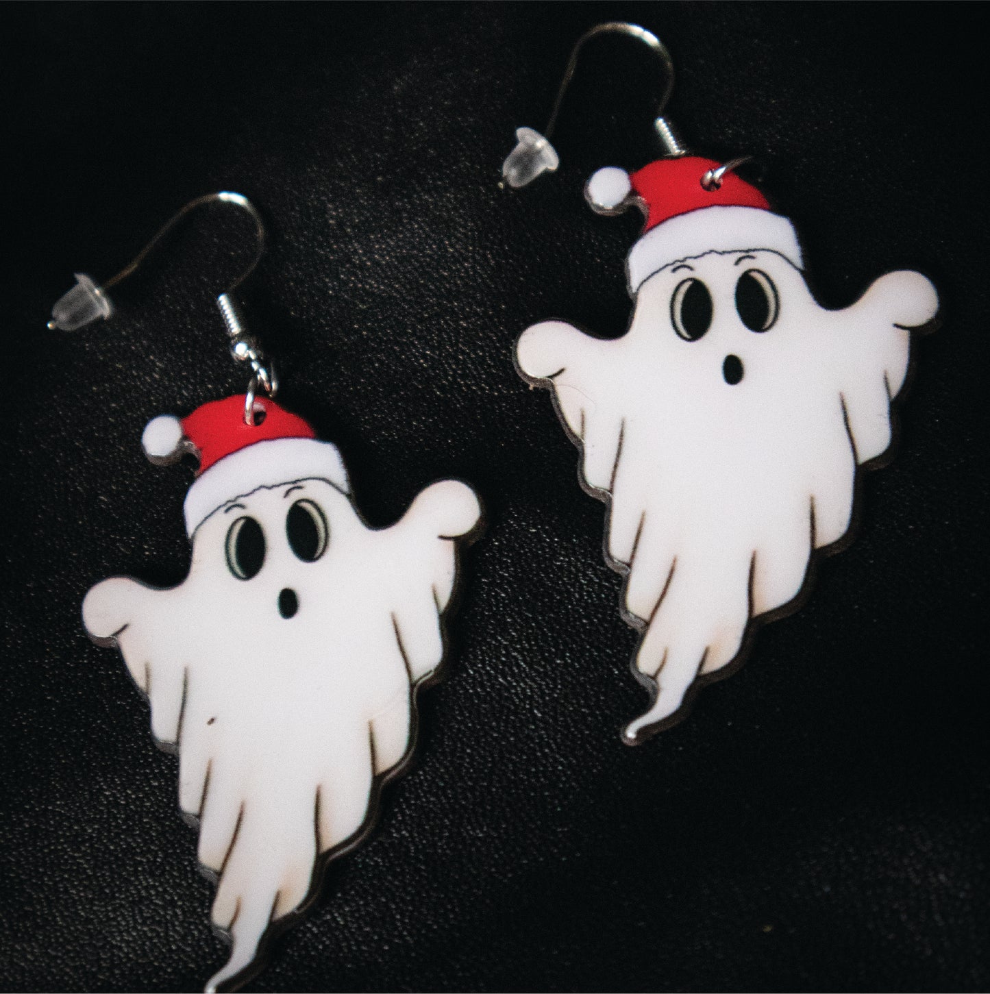 Santa Hat Ghost Earrings