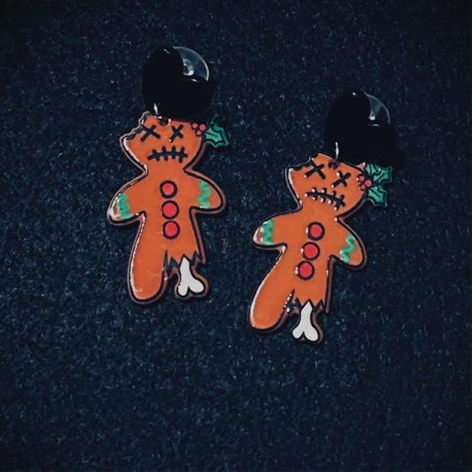 Gingerbread Man Earrings