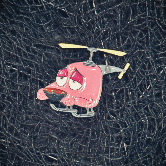 Courage The Cowardly Dog Helicopter Brooch Pin