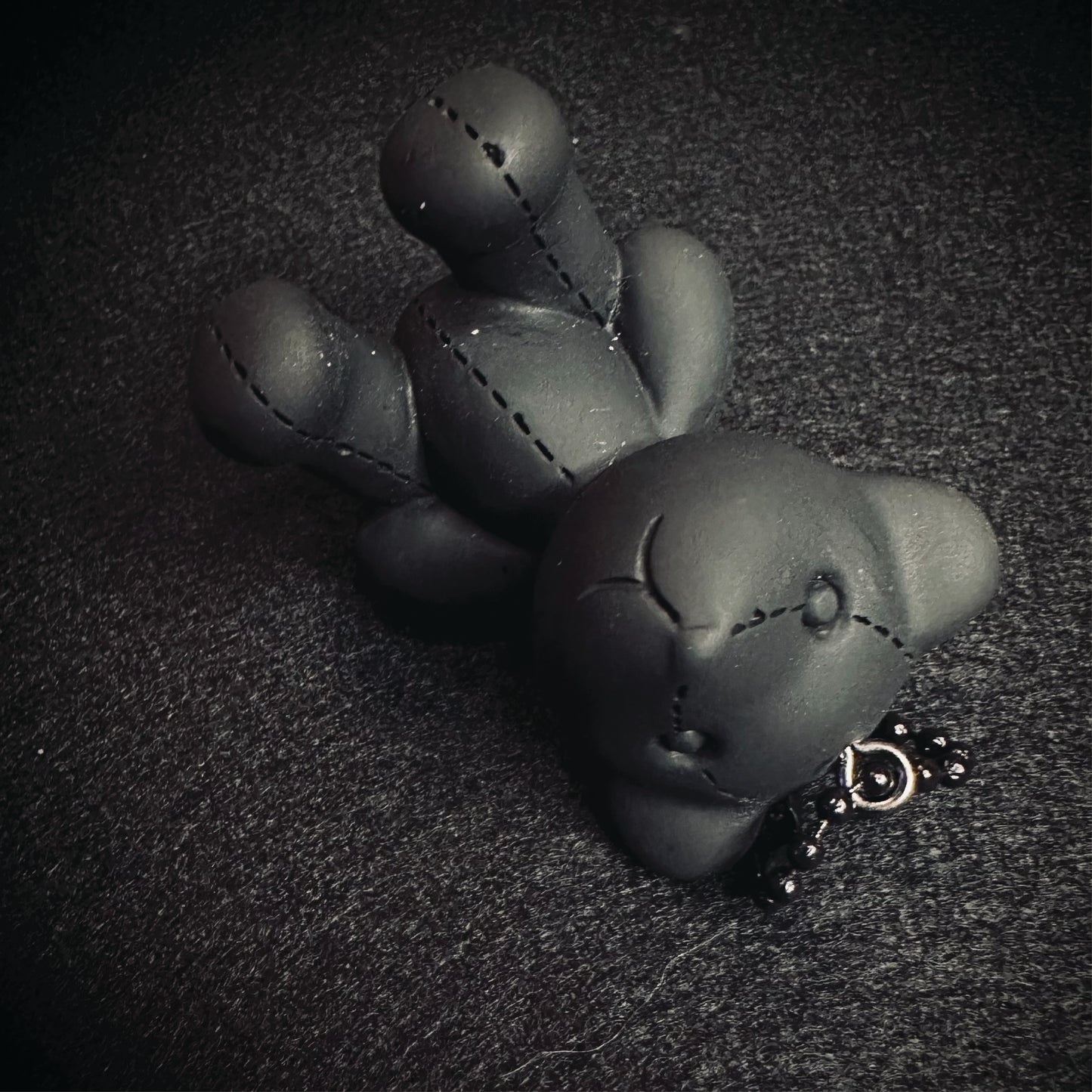 Matte Black Bear Keychain