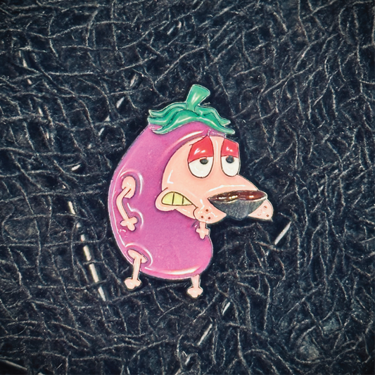 Courage The Cowardly Dog Eggplant Brooch Pin