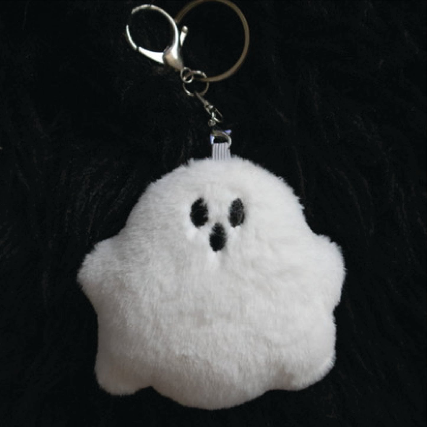 Fluffy Ghost Keychain