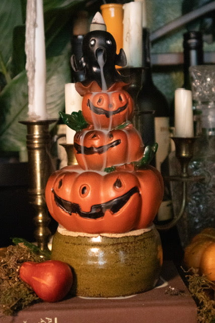 Ghost & Pumpkin Cone Incense Burner