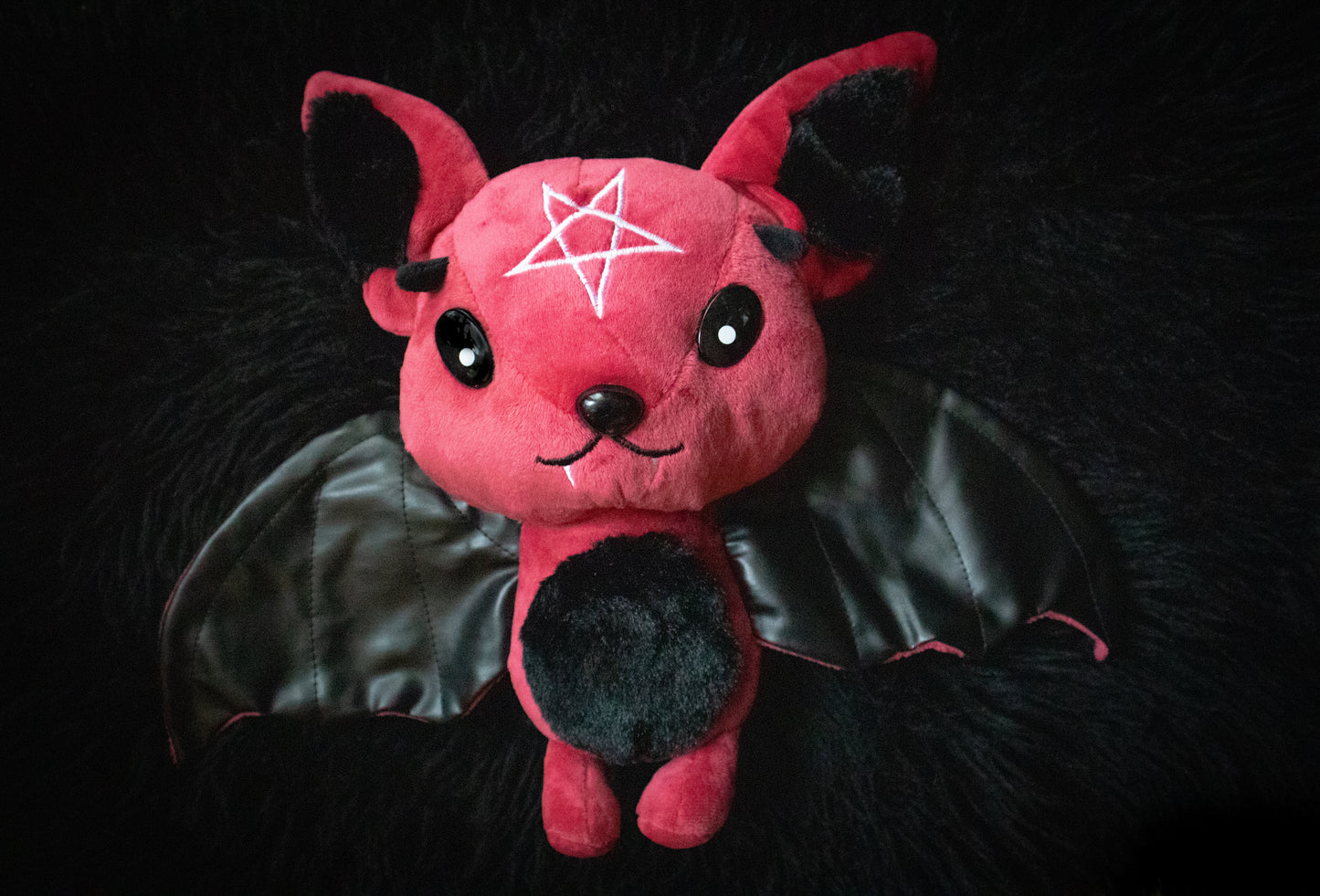 Dark Series Red Pentagram Bat Plushie