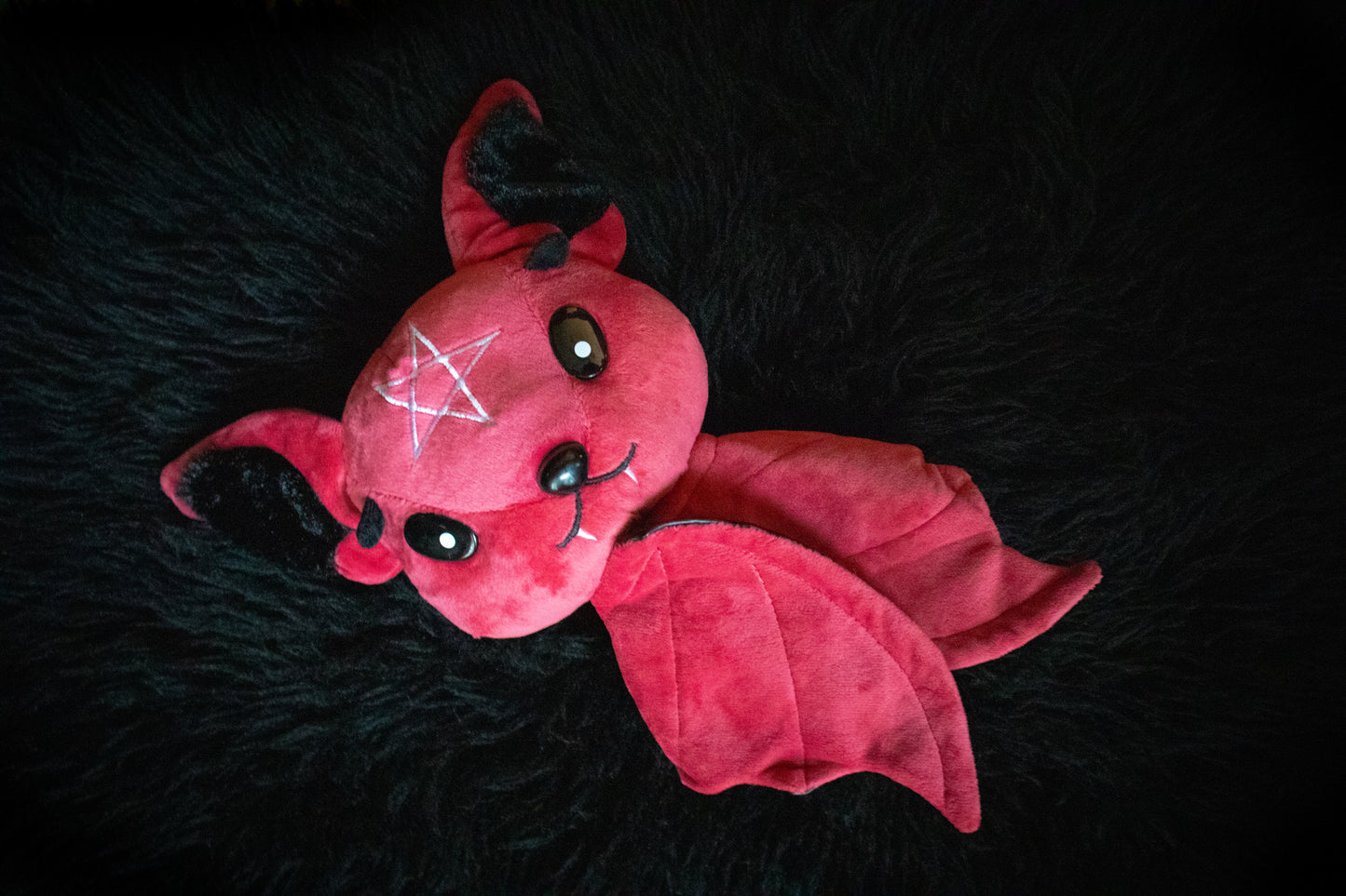 Dark Series Red Pentagram Bat Plushie