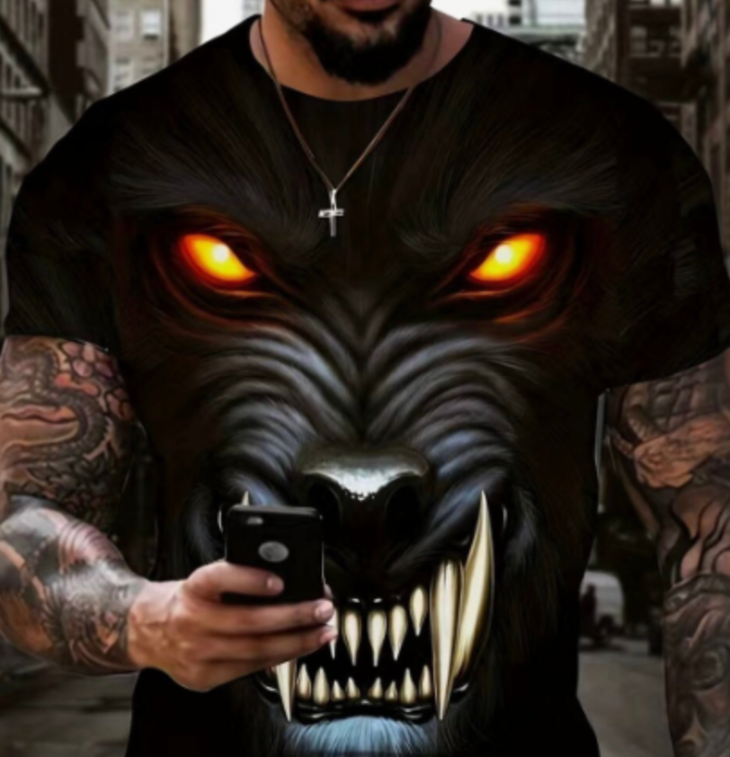 Glowing Eyes Wolf Tee/T-Shirts