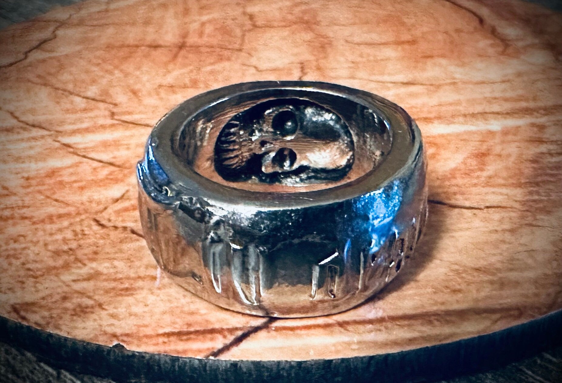 Til Death Do Us Part Engraved Skull Ring