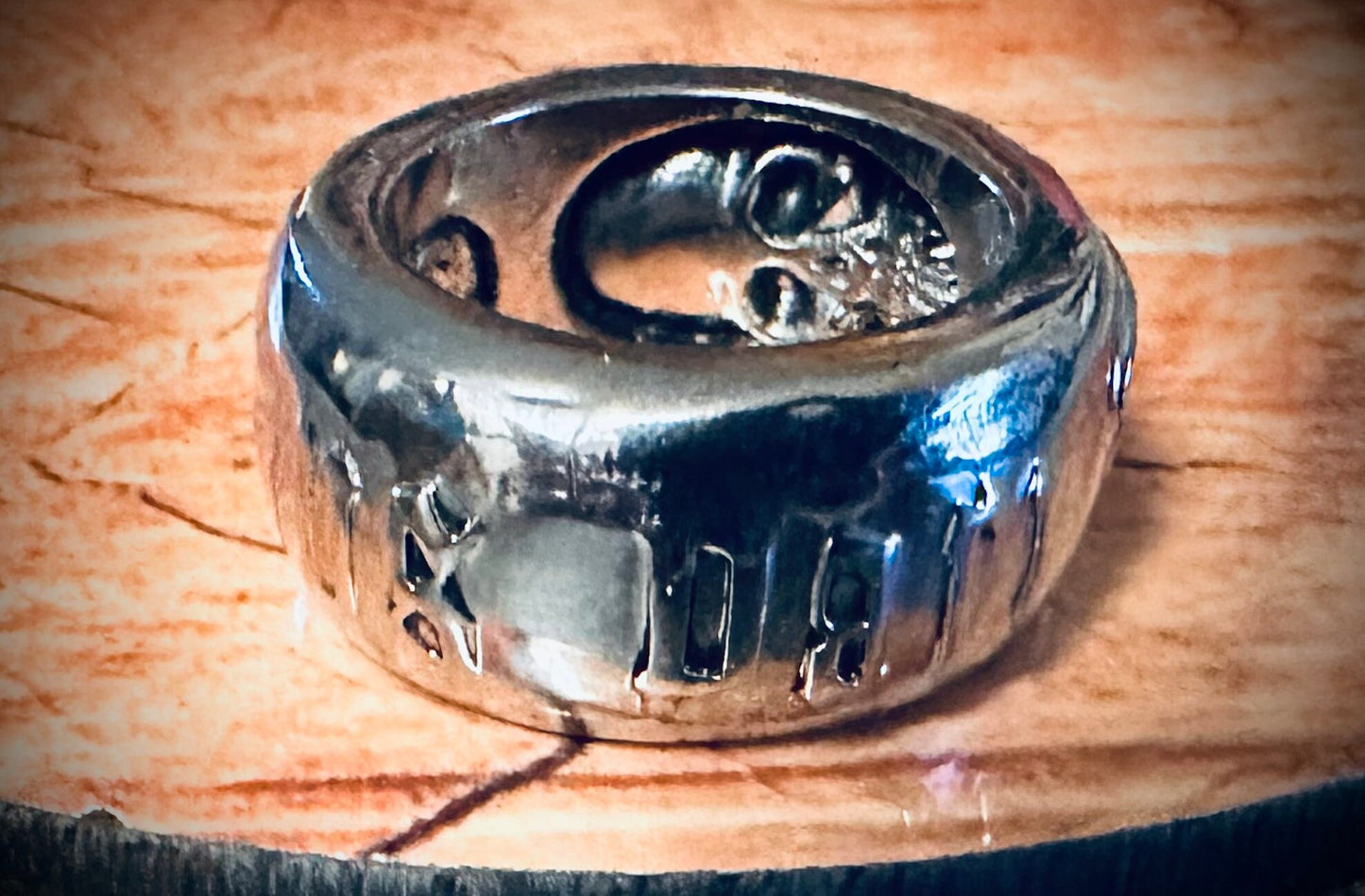 Til Death Do Us Part Engraved Skull Ring