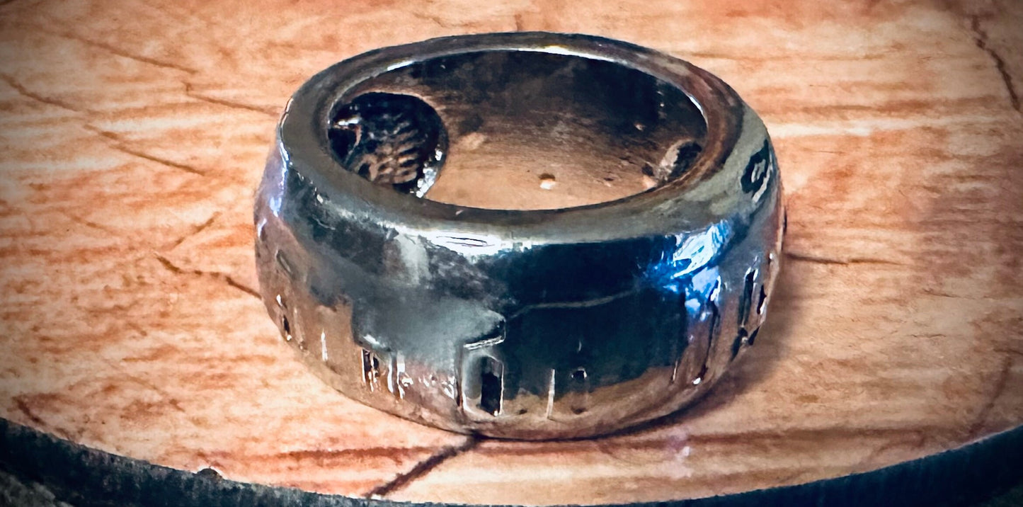 Til Death Do Us Part Engraved Skull Ring