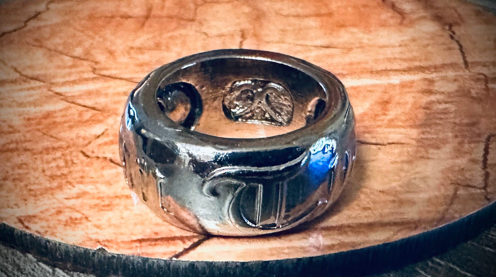 Til Death Do Us Part Engraved Skull Ring