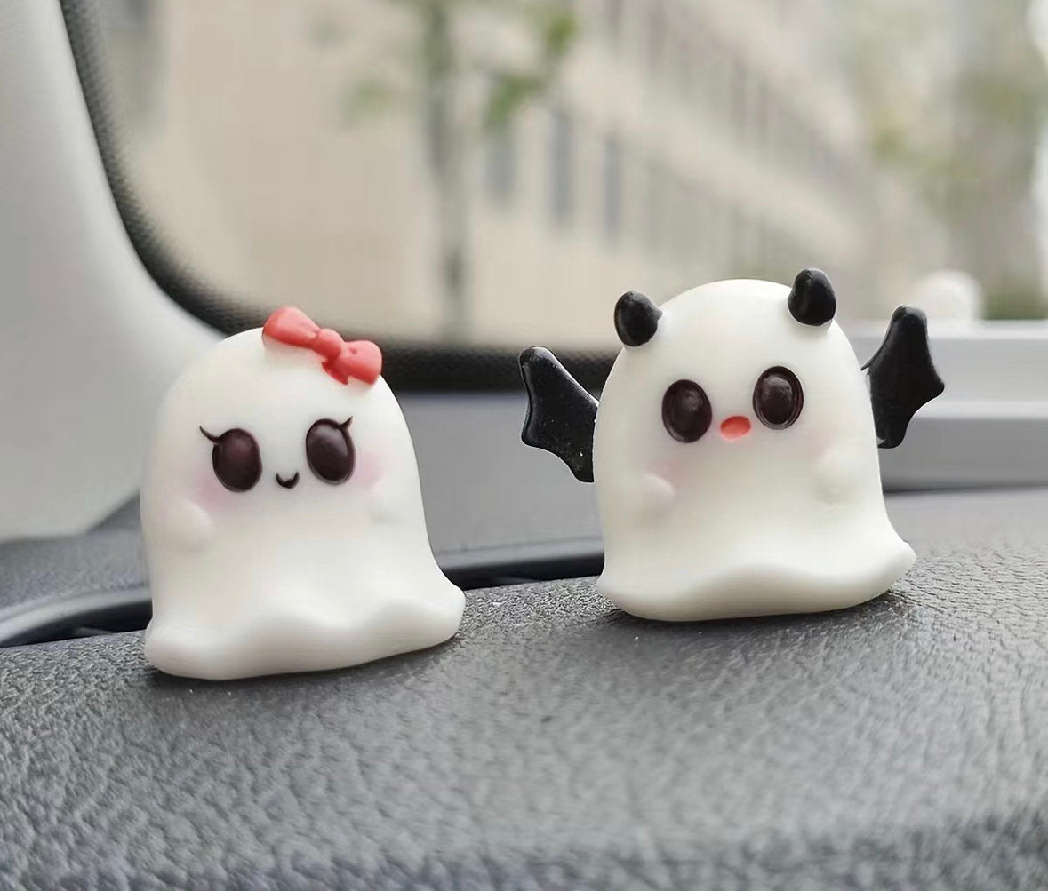 Cute Tiny Ghost Home / Car Decorations Set of 2